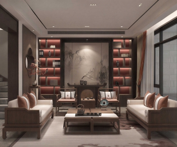 New Chinese Style A Living Room-ID:368062977