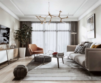 Modern A Living Room-ID:742136962