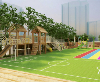 Modern Outdoor Space In Kindergarten-ID:849996094