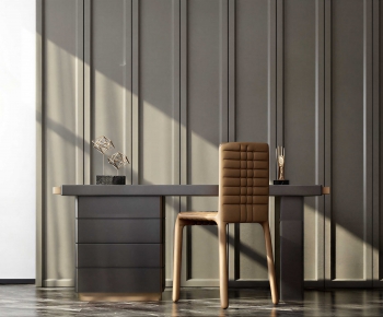 Modern Computer Desk And Chair-ID:784874925