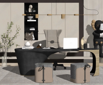Modern Computer Desk And Chair-ID:876590975