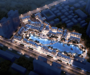 New Chinese Style Architectural Bird's-eye View Planning-ID:629431019
