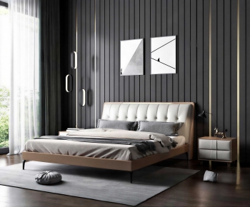 New Chinese Style Double Bed-ID:911588917