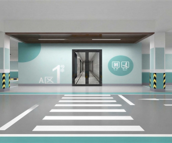 Modern Underground Parking Lot-ID:663933048