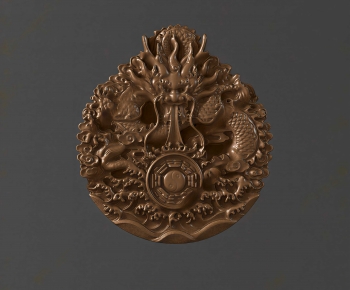 Chinese Style Plaster Carved Top Plate-ID:836086036