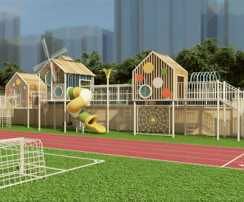 Modern Outdoor Space In Kindergarten-ID:796773912
