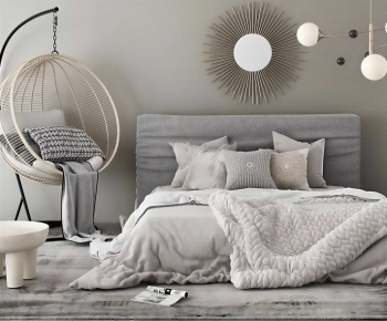 Modern Double Bed-ID:739695077