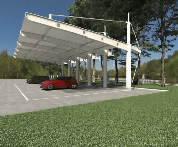 Modern Outdoor Parking Lot-ID:395679952