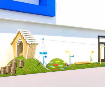 Modern Outdoor Space In Kindergarten-ID:945125108