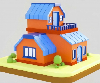 Modern Cartoon House-ID:381438975