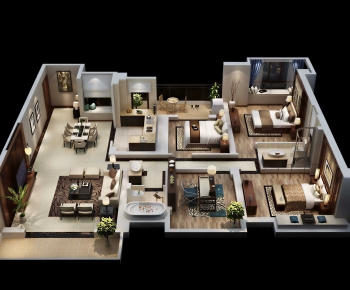 Modern Architectural Bird's-eye View Planning-ID:700191026