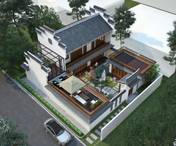 New Chinese Style Building Appearance-ID:195913084
