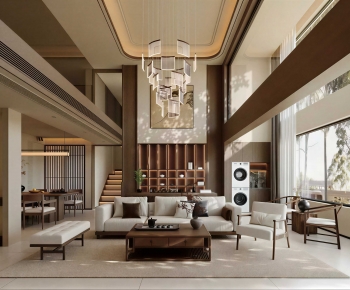New Chinese Style A Living Room-ID:830914027