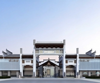 New Chinese Style Facade Element-ID:921128037