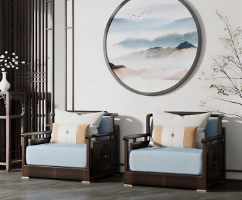 New Chinese Style Single Sofa-ID:409616951