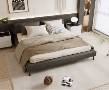 Modern Double Bed-ID:834789048