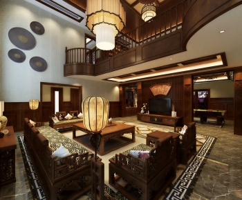 New Chinese Style A Living Room-ID:160876045
