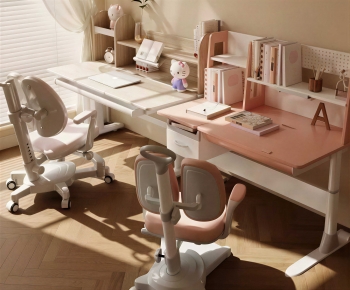 Modern Computer Desk And Chair-ID:757538086