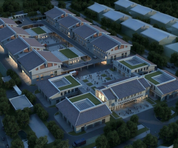 New Chinese Style Architectural Bird's-eye View Planning-ID:531523944