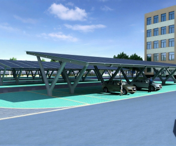 Modern Outdoor Parking Lot-ID:105532888
