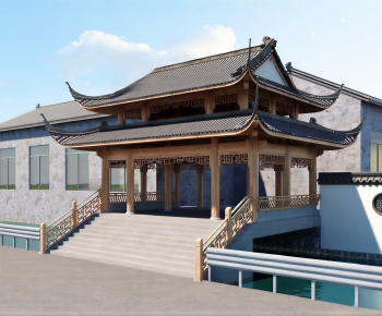 Chinese Style Ancient Architectural Buildings-ID:942786936