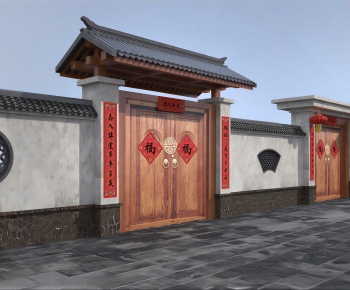 New Chinese Style Facade Element-ID:594166049