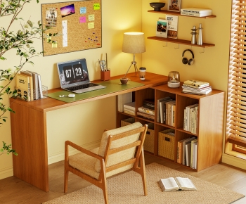 Modern Computer Desk And Chair-ID:375780116