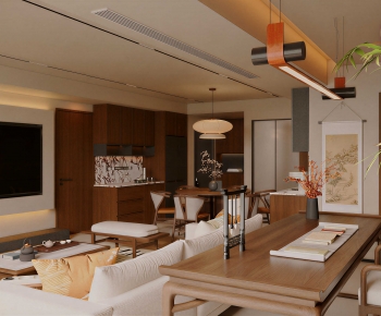 New Chinese Style A Living Room-ID:542889121