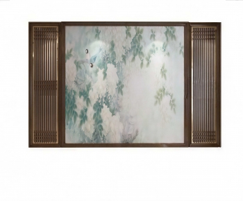 New Chinese Style TV Wall-ID:953903918