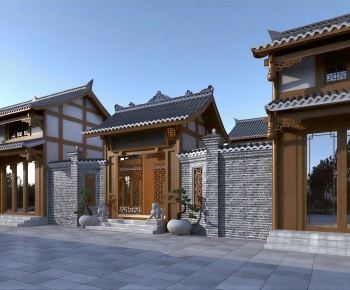 New Chinese Style Facade Element-ID:572240115