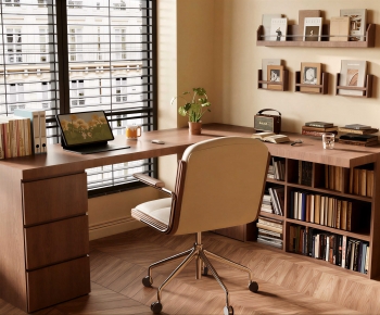 Modern Computer Desk And Chair-ID:953424938