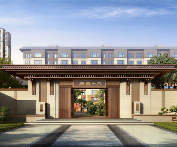New Chinese Style Facade Element-ID:722335101