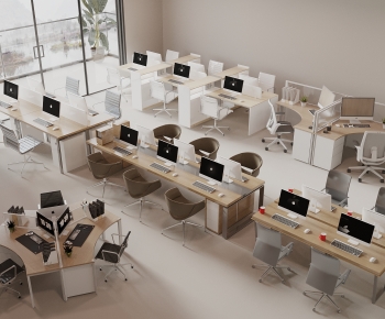 Modern Office Desk And Chair-ID:290734053