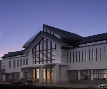 New Chinese Style Appearance Of Commercial Building-ID:490792041
