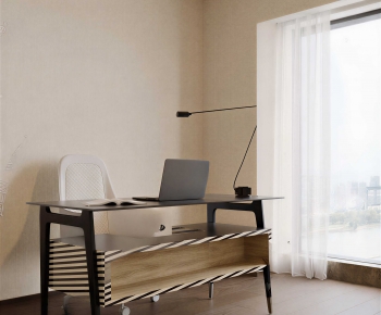 Modern Computer Desk And Chair-ID:782145986