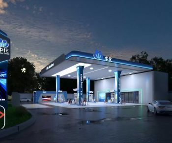 Modern Gas Station-ID:401746037