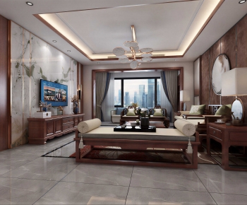 New Chinese Style A Living Room-ID:761661058