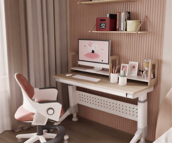 Modern Computer Desk And Chair-ID:678055051
