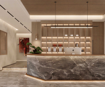 New Chinese Style Office Reception Desk-ID:463685047