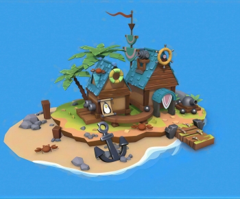 Modern Cartoon House-ID:718411923