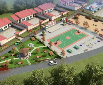 Modern Architectural Bird's-eye View Planning-ID:870935929