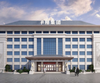 New Chinese Style Appearance Of Commercial Building-ID:301029922