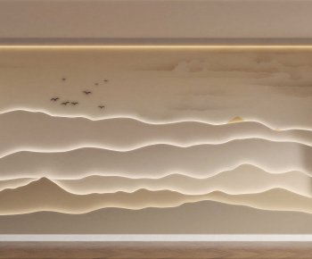 New Chinese Style Chinese Style TV Wall-ID:495183945