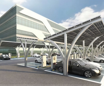 Modern Outdoor Parking Lot-ID:286782034