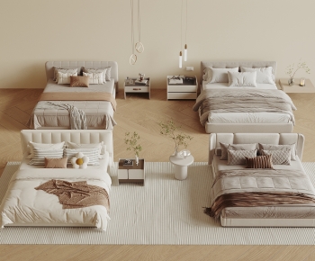 Modern Double Bed-ID:997345925