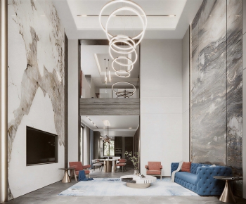 New Chinese Style A Living Room-ID:419375906