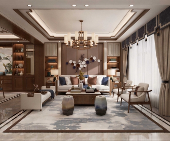 New Chinese Style A Living Room-ID:230921981