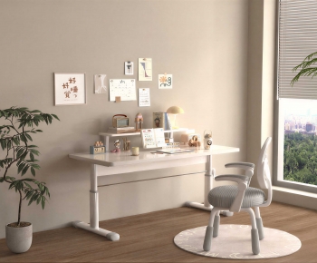 Modern Computer Desk And Chair-ID:740597961