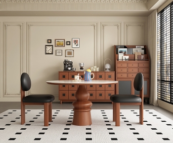 French Style Dining Table And Chairs-ID:291522038