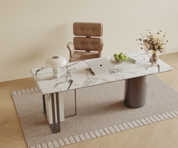 Modern Computer Desk And Chair-ID:444588902